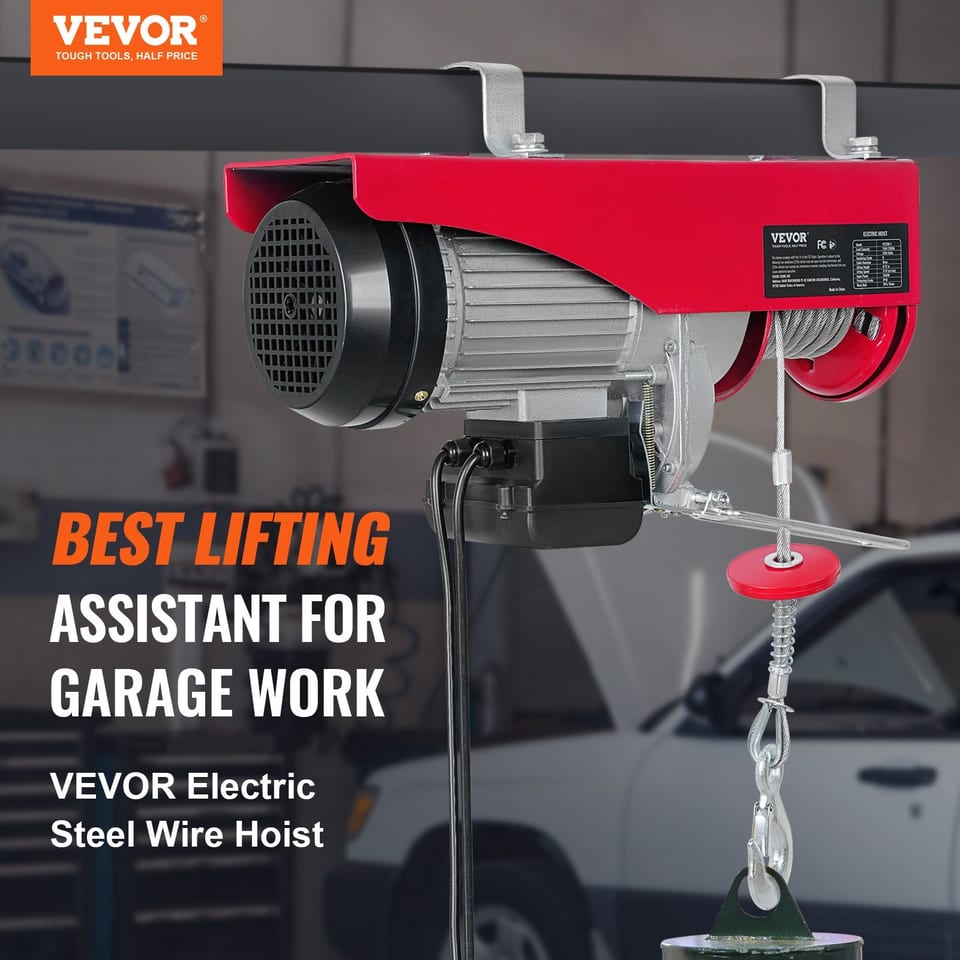 VEVOR 2200 Lbs Attic Lift, 1600W 110V Electric Hoist With 14ft Wired Remote, product photo