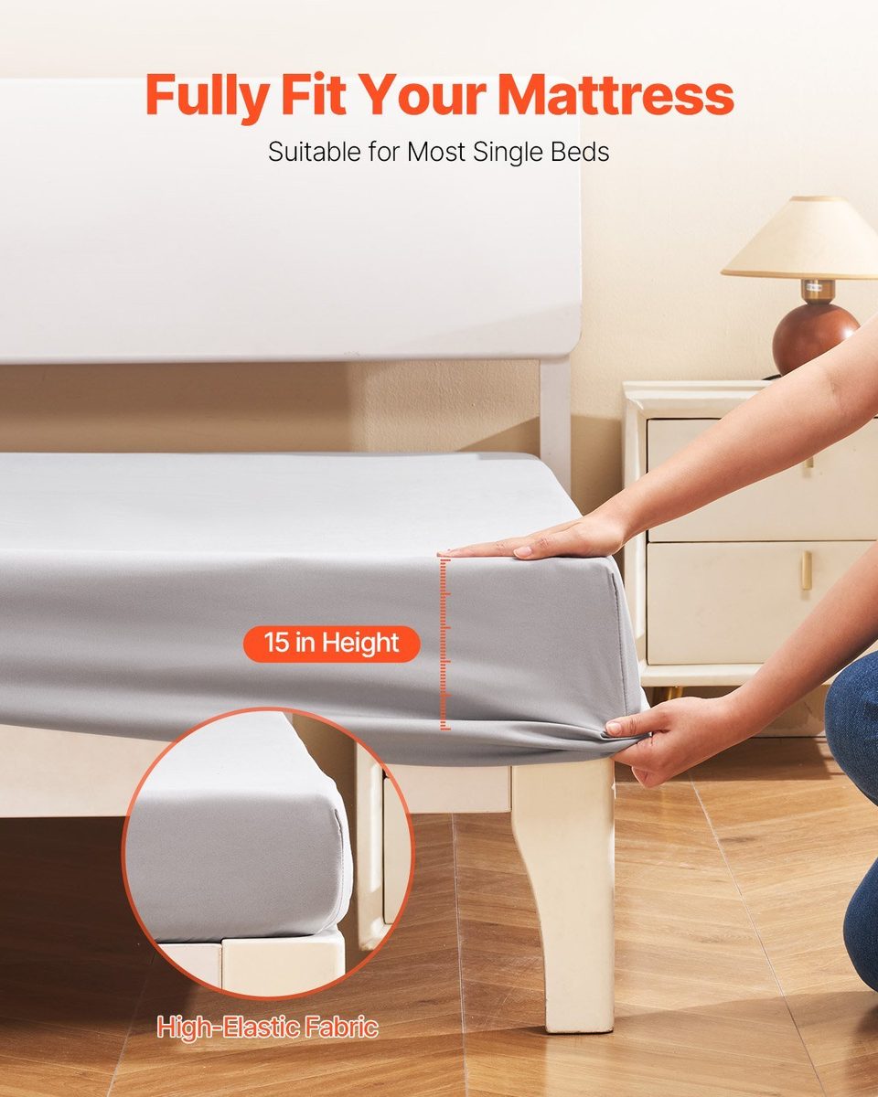 Twin Size Fitted Sheet Elastic Fitted Sheet With High-Quality Microfiber, product photo