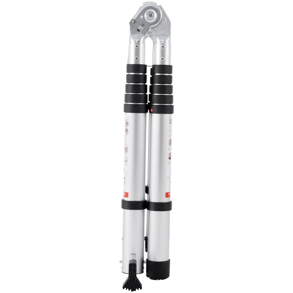 Telescoping Extension Ladder 12.5FT A-Shape W Stabilizer Bar For RV, product photo