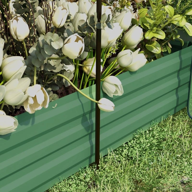 Galvanized Steel Planter Box With Crop Cage And Shade Cloth, Raised Garden, product photo