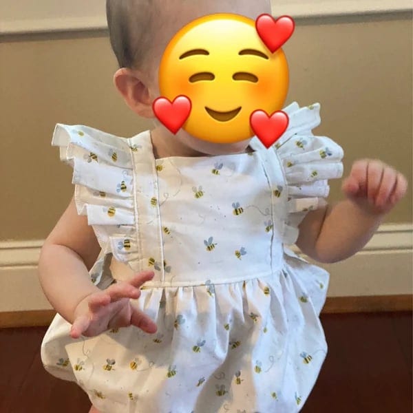 Baby Girl Honeybee Bubble Romper - 1st Bee Day Romper, Infant Bee Birthday, product photo