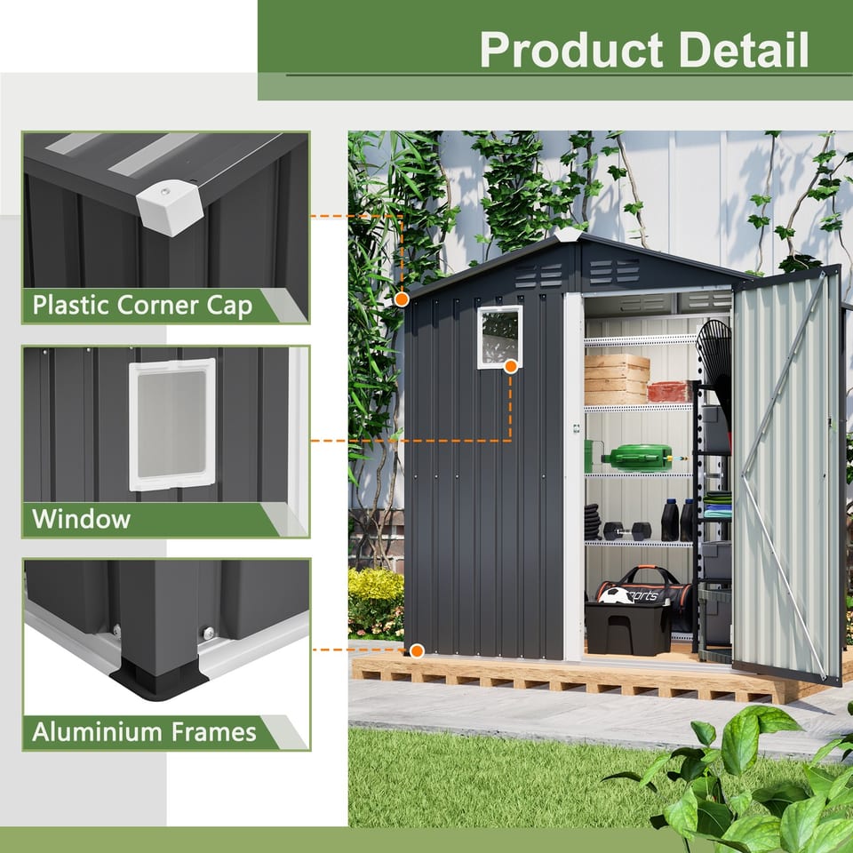 6FT X 4FT Outdoor Garden Shed - Durable, Weather-Resistant Storage With, product photo