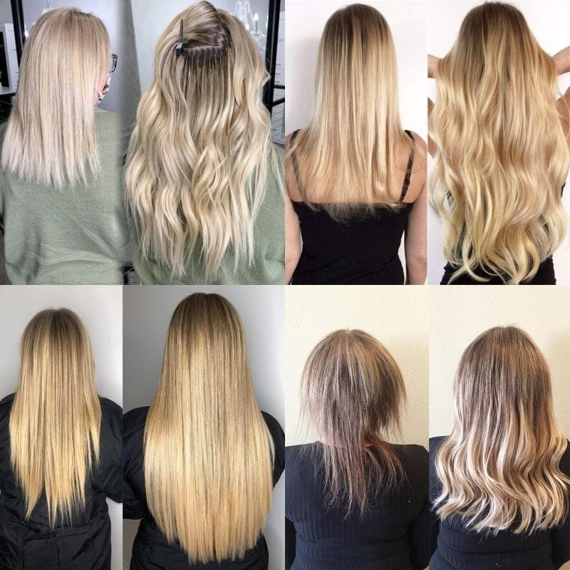 Double Pull Full Virgin Real 50g Hair Extension Long With Weft Invisible Skin, product photo
