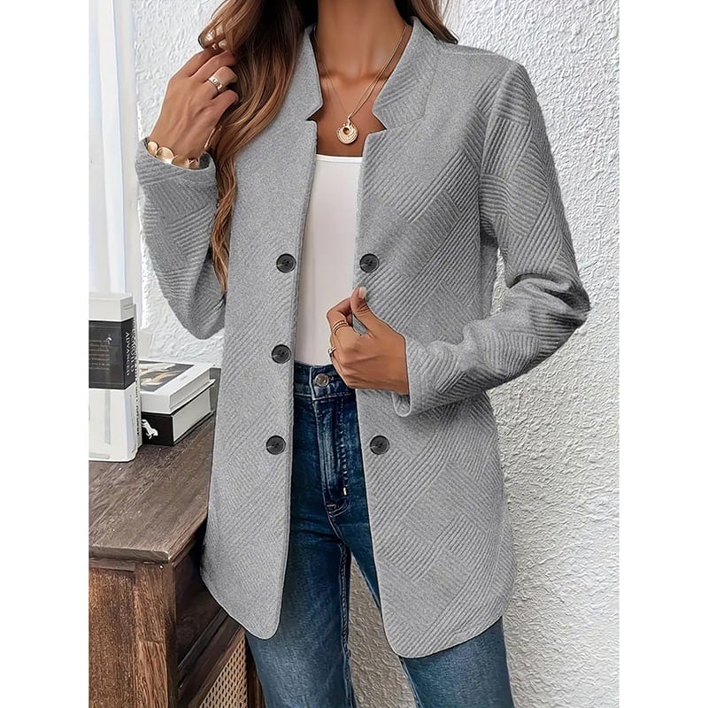 Women's Casual Business Open Front Cardigan Coat Long Sleeve Notch Collar, product photo
