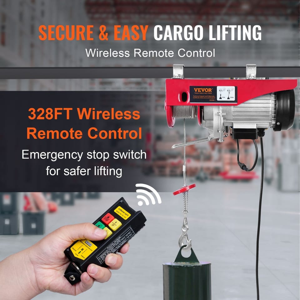 2200 Lbs Wireless Attic Lift, 1600W 110V Electric Hoist With Wireless Remote, product photo