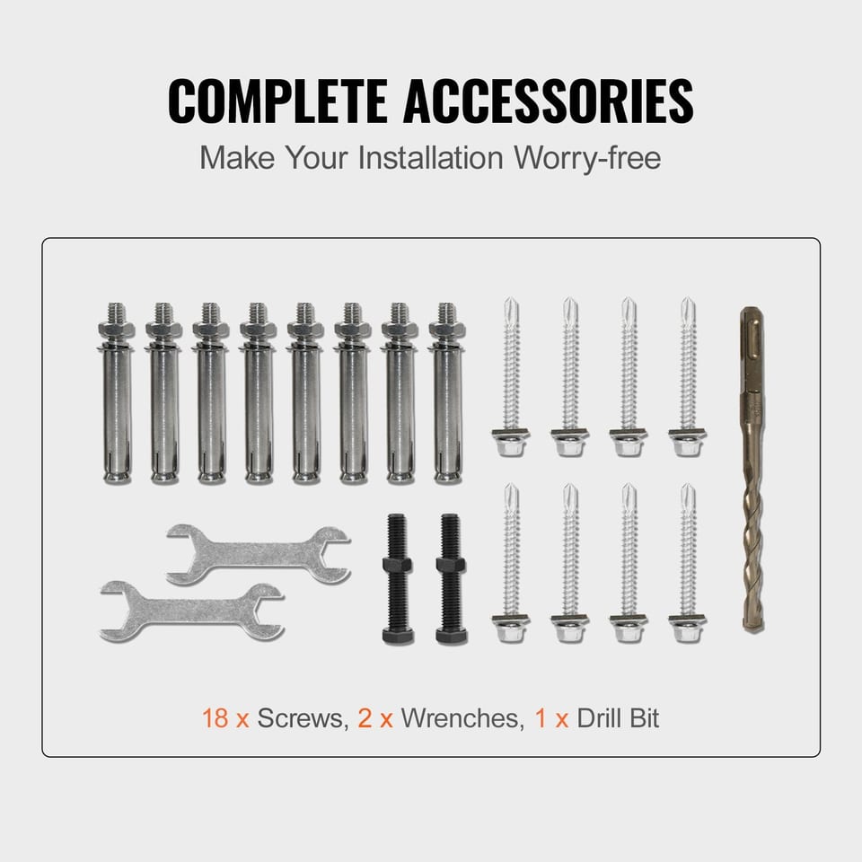 Handrails For Outdoor Steps, Fit 3-5 Steps Outdoor Stair Railing, Wrought Iron, product photo