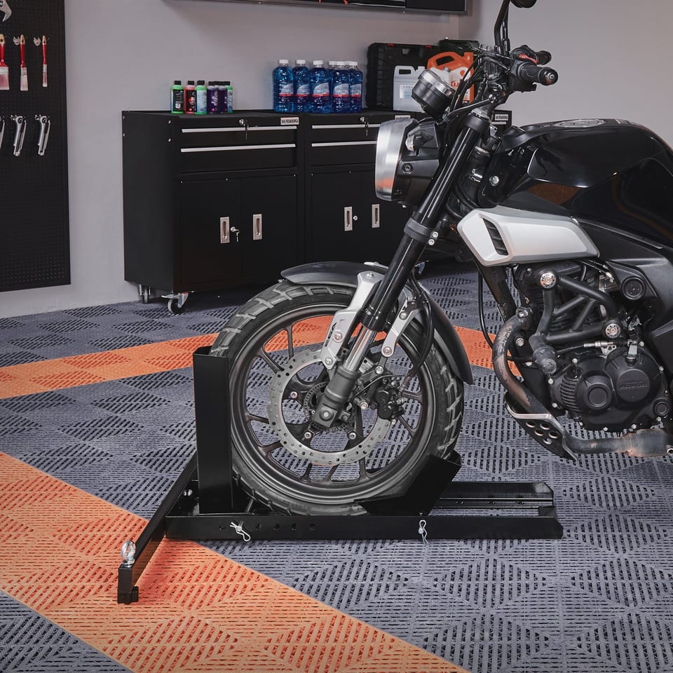 Motorcycle Wheel Chock Upright, 1800 Lbs Capacity, Heavy-duty Steel Motorcycle, product photo