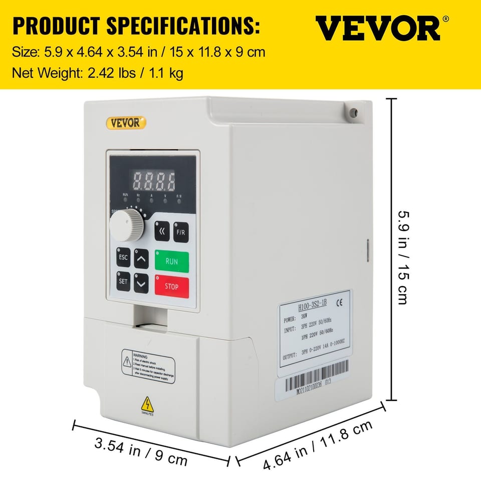 Variable Frequency Drive, AC 220V Input 3KW Variable Frequency CNC Drive, product photo