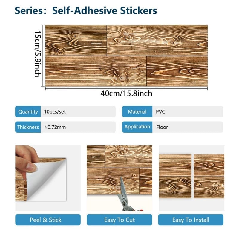 Wood Grain Peel And Stick Floor Stickers Non-Slip Self-Adhesive Floor Stickers, product photo