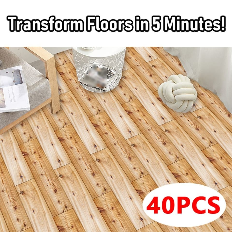 Self-adhesive Wood Grain Flooring With Realistic Wood Grain, Durable And Easy, product photo