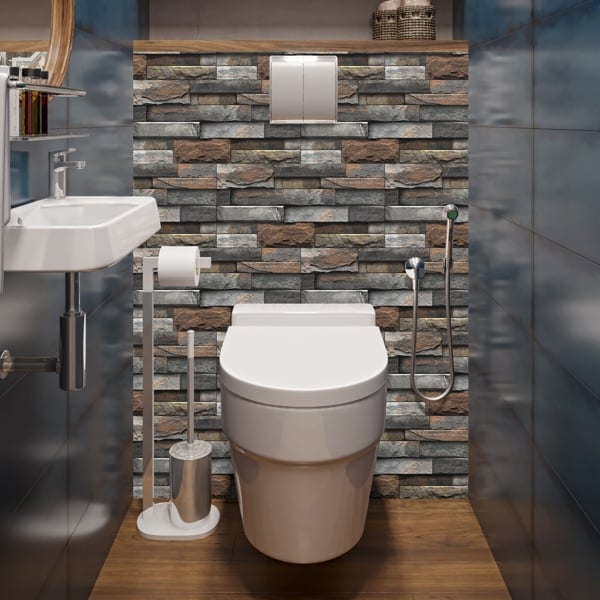 Dark Brown Marble Anti-Splash Wallpaper Peel And Stick PVC Waterproof And, product photo