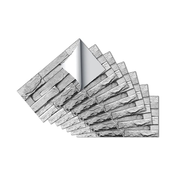 Gray Stone Brick Marble Peel And Stick Wallpaper Splash And Moisture Proof, product photo
