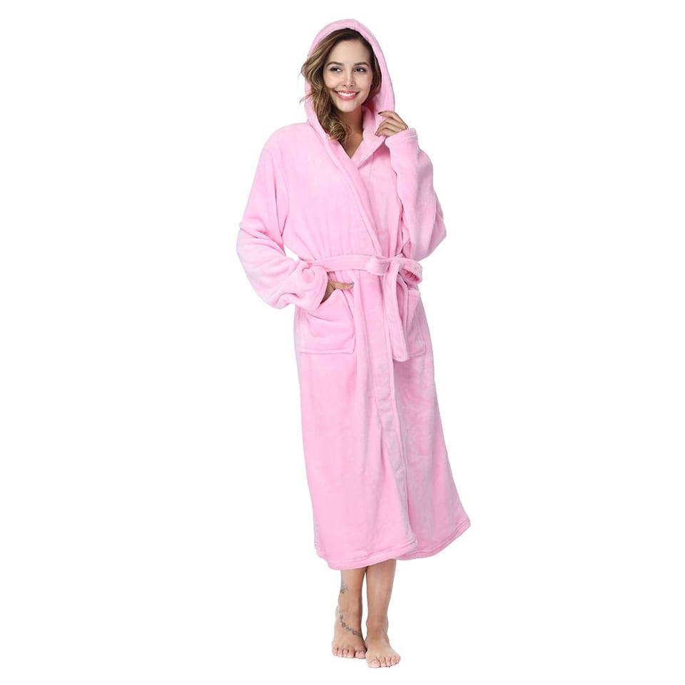 RONGTAI Ladies Long Fleece Bathrobe, product photo