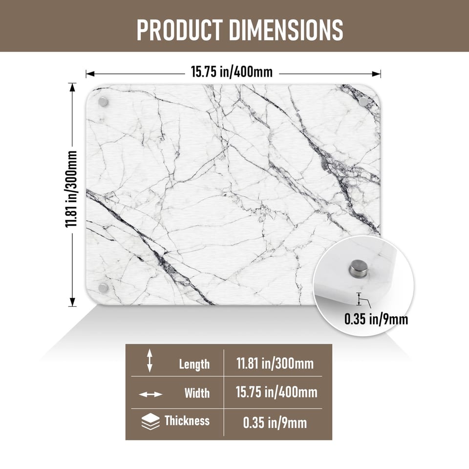 15.75 In. X 11.81 In. White Marble Look Stone Drying Mat For Kitchen, Water, product photo