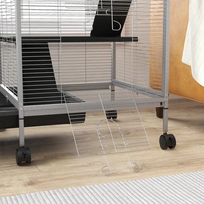 PawHut Rolling Small Animal Cage With Hammock, Ferret Cage, Chinchilla Cage, product photo