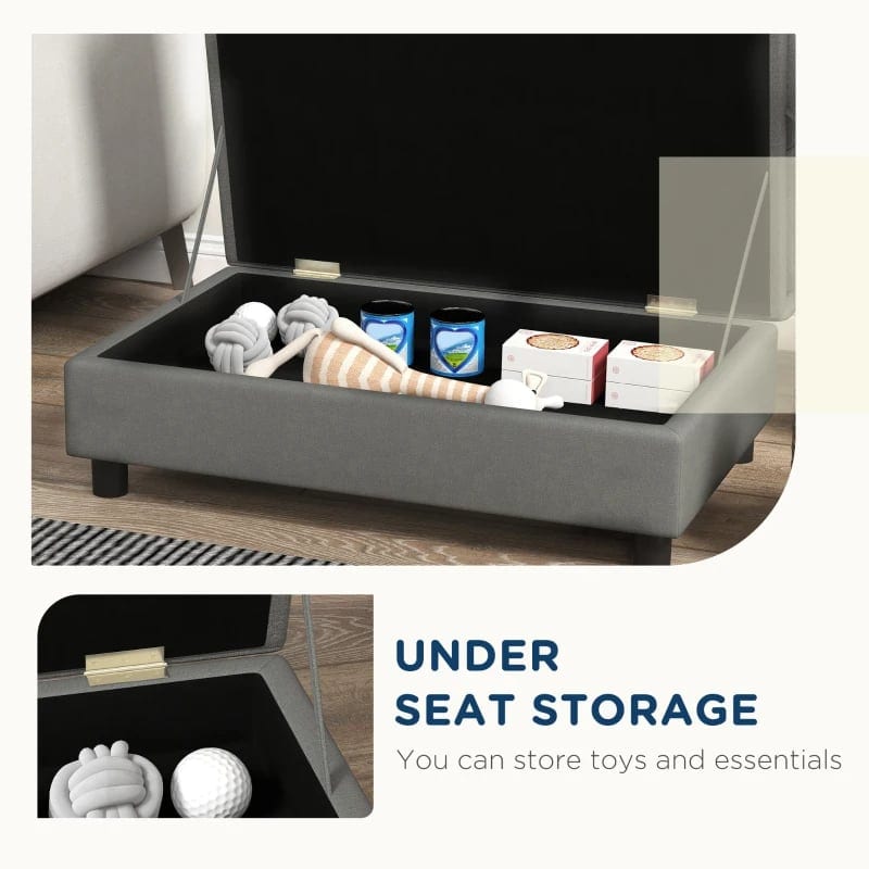 PawHut Pet Sofa Dog Sofa For Small Dogs With Storage, Gray, product photo