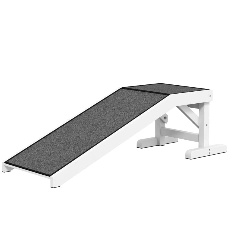 PawHut Pet Ramp For Dogs & Cats With Non-Slip Carpet, White, product photo