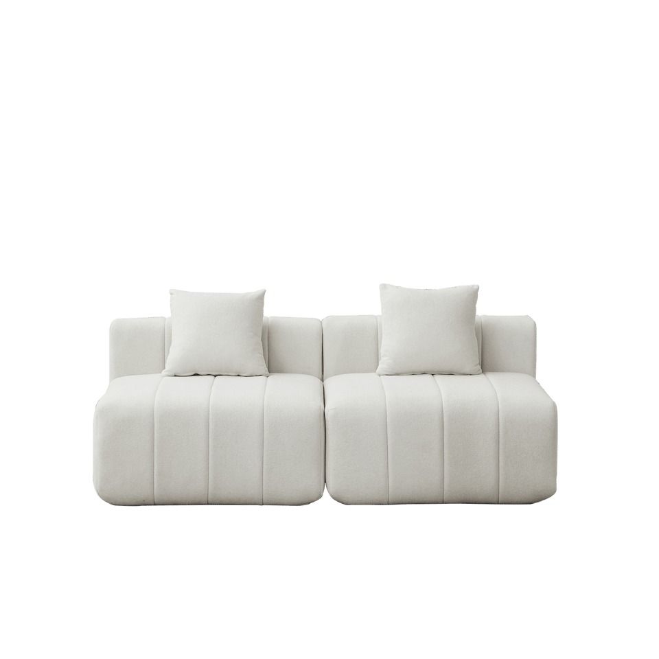 Chenille Sectional Sofa With 2 Pillows,Symmetrical Modular Sofa Sectional For, product photo