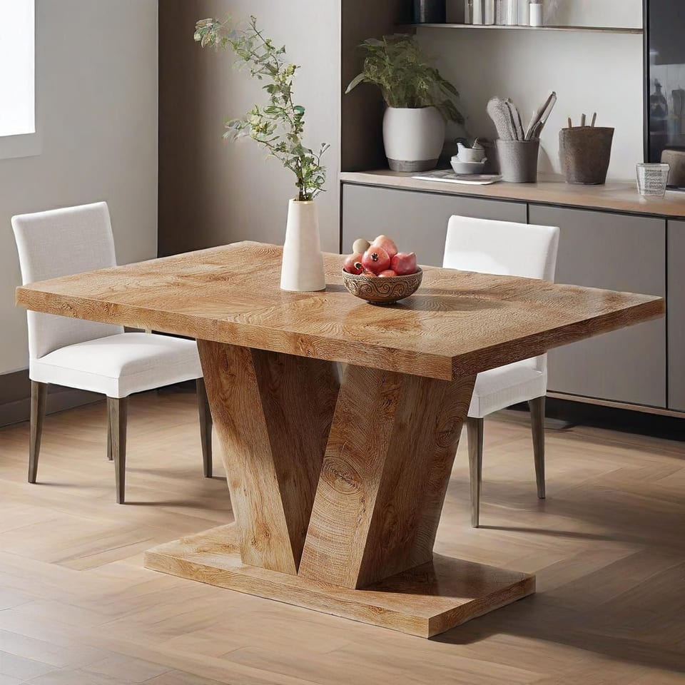 47-Inch Dining Table For 4, Walnut Brown Kitchen Dinner Table With Heavy Duty, product photo