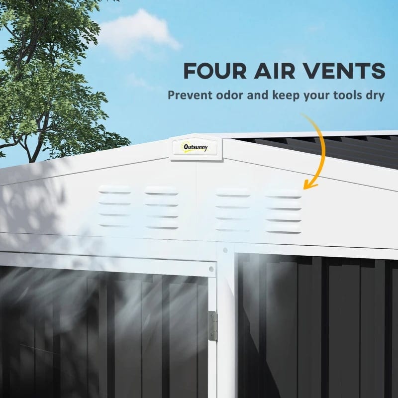 8 X 4ft Outdoor Garden Shed, Metal Shed With Air Vents And Lock For Backyard, product photo