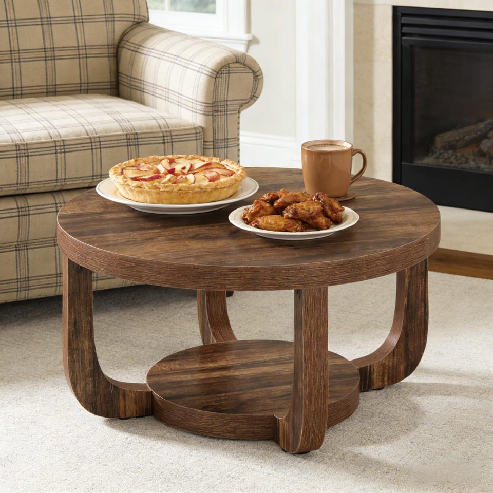2-Tier Chating Table,Circle Center Table,Coffee Table, product photo