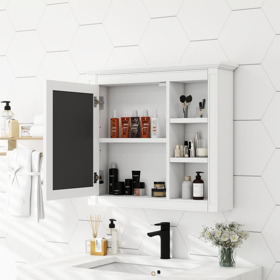 30 X 28 Medicine Cabinet, Wall Mounted Bathroom Storage Cabinet, Modern, product photo