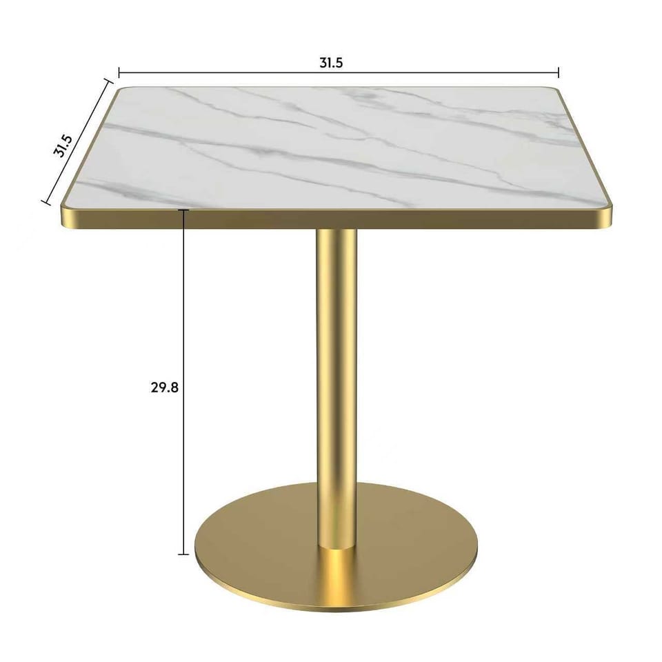 Square Modern Dinning Table 31.5 Inches Bistro Table Tulip Table With Faux, product photo