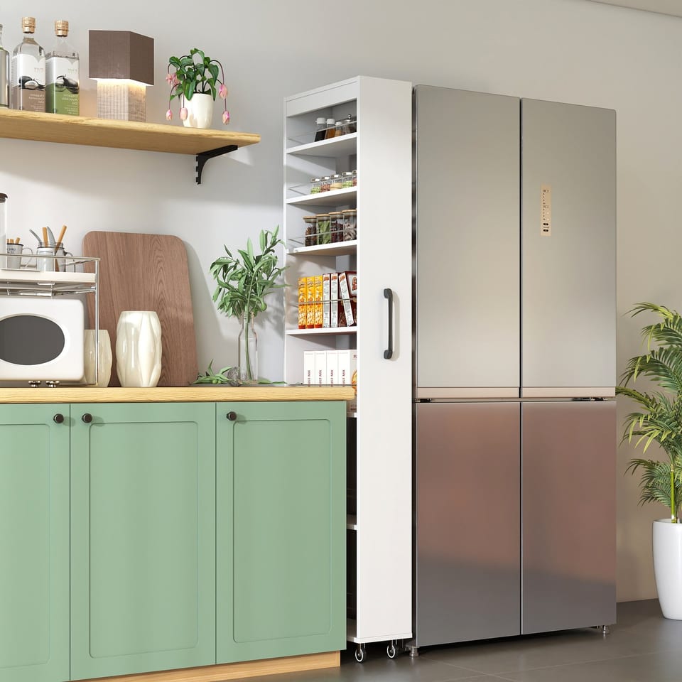 7 Tier Multi-functional Pull-out Multi-tier Storage Single-sided Open Shelf For, product photo