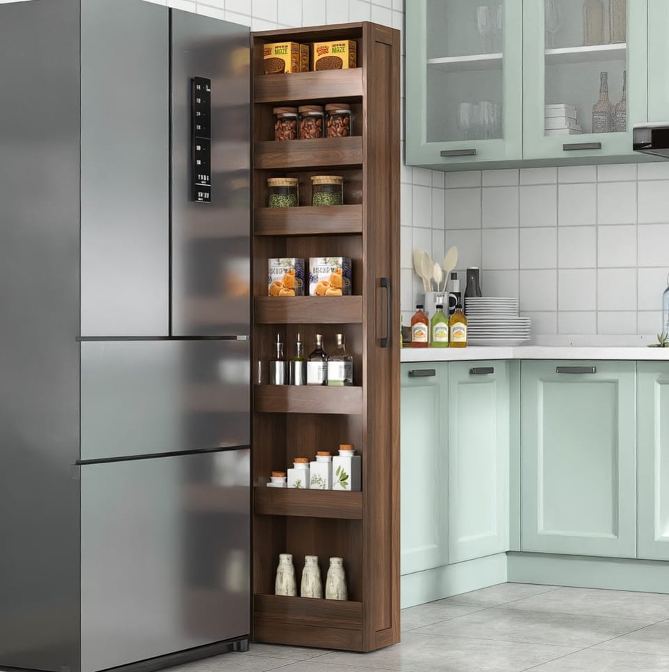 7 Tier Multi-functional Pull-out Multi-tier Storage Single-sided Open Shelf For, product photo