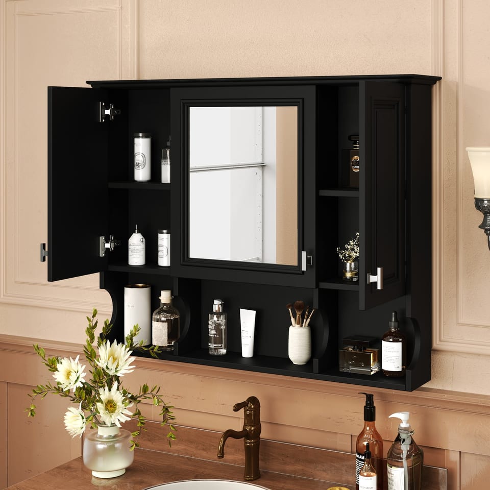 35'' X 28'' Wall Mounted Bathroom Medicine Cabinet, Modern Bathroom Wall, product photo