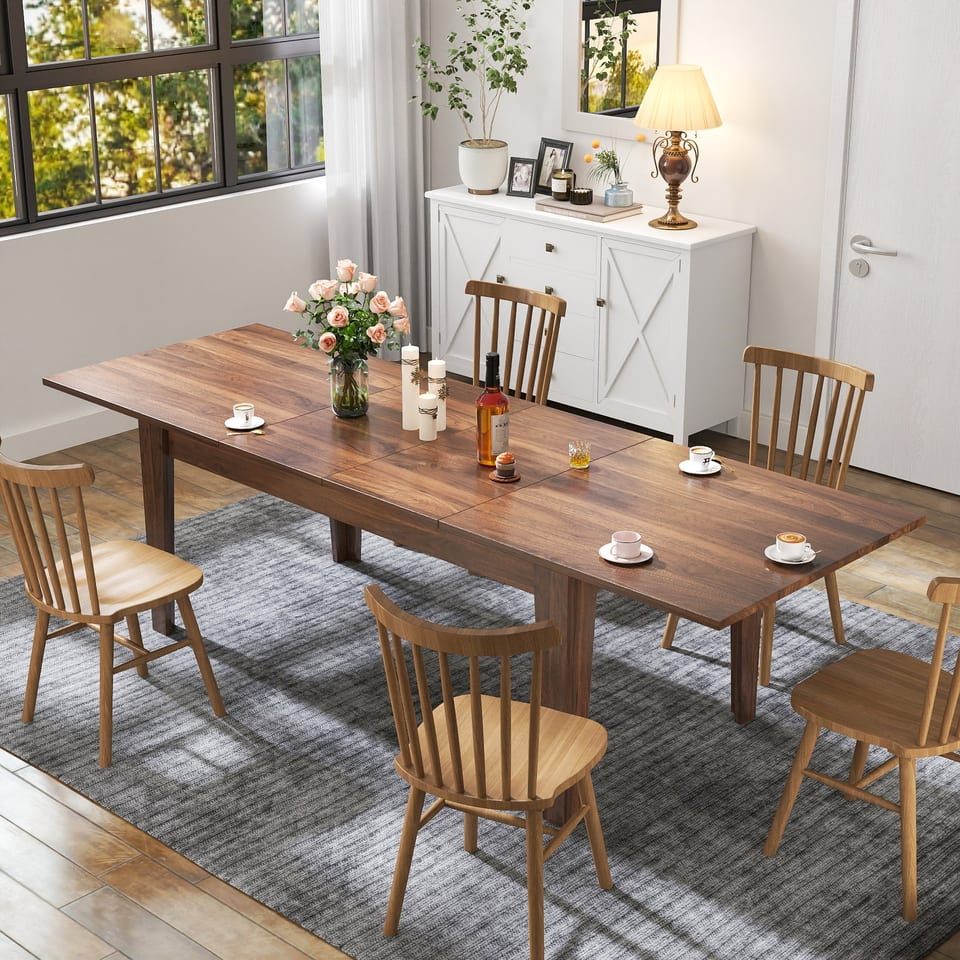 Dining Table,106.3 In Large Extendable Kitchen Table, product photo