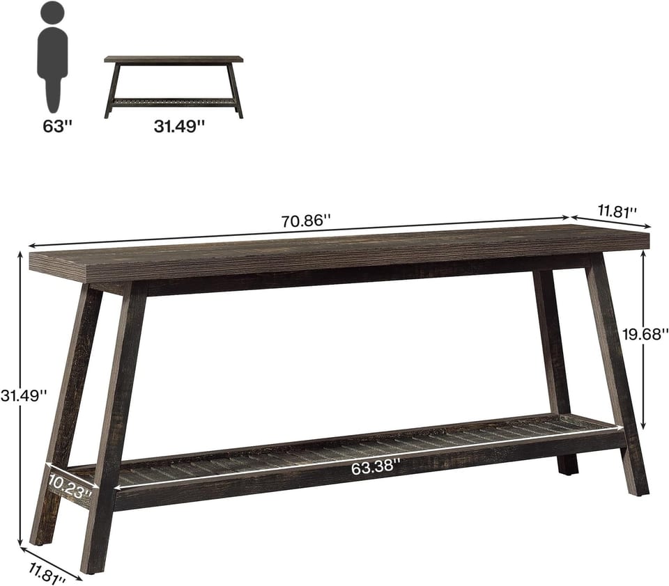 2-Tier Sofa Table,Console Table,Side Table, product photo