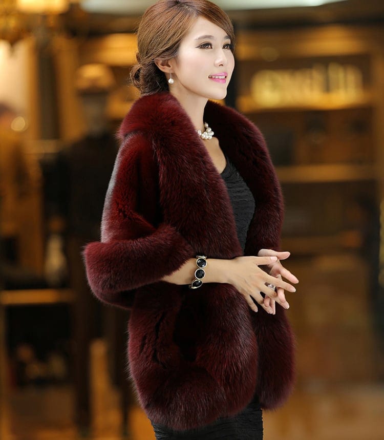 Women's Fur Talma Fur Warm Rabbit Fur Coat, product photo