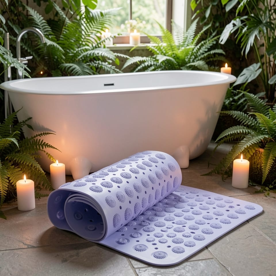 Anti-Slip Bath Mat with Massaging Foot Massage Suction Cups for Anti-Drop