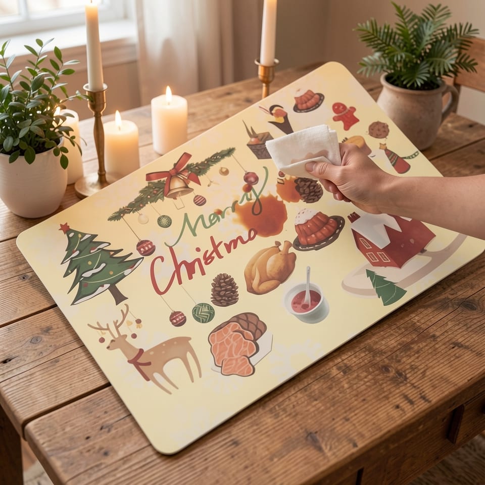 HuanGang Printed Pattern Placemat Kitchen Necessary Rectangle Shape