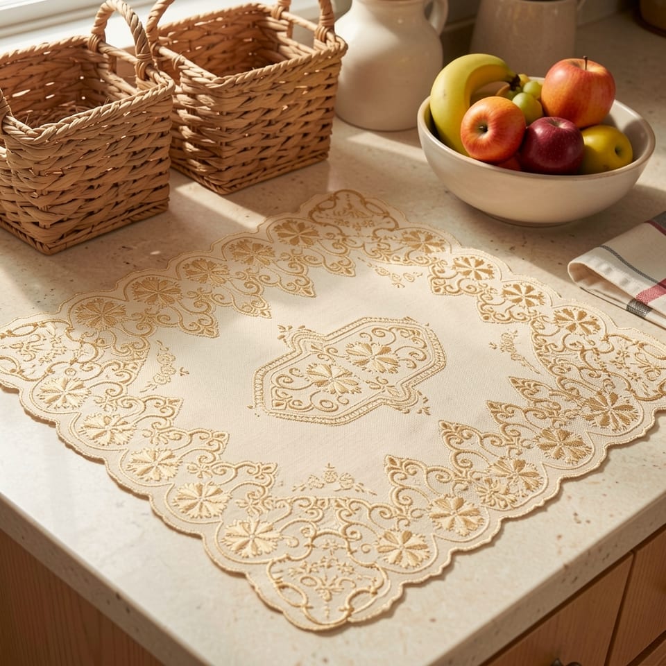 HuanGang Factory Manufacture Lace Placemat Kitchen Necessary Beautiful Pattern