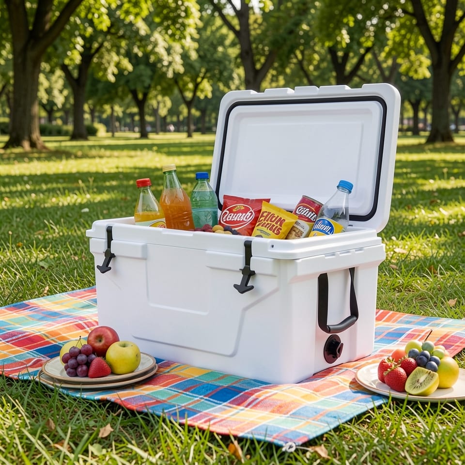 White outdoor Camping Picnic Fishing portable cooler 65QT Portable Insulated