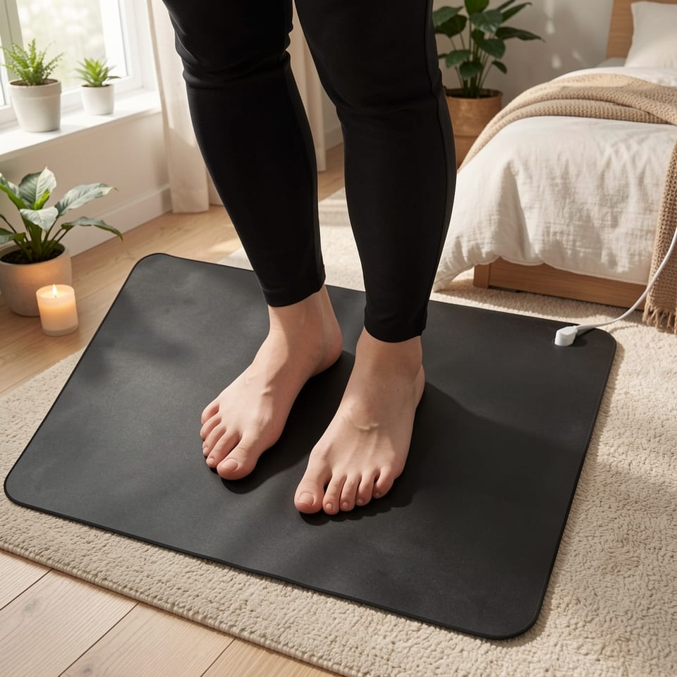 60 90CM Conductive Earthing Mat Yoga Grounding Pad with 15ft Cord for Better