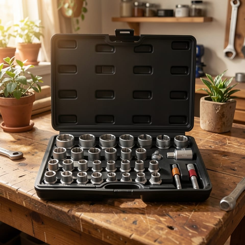 29-piece bolt extractor set in storage case