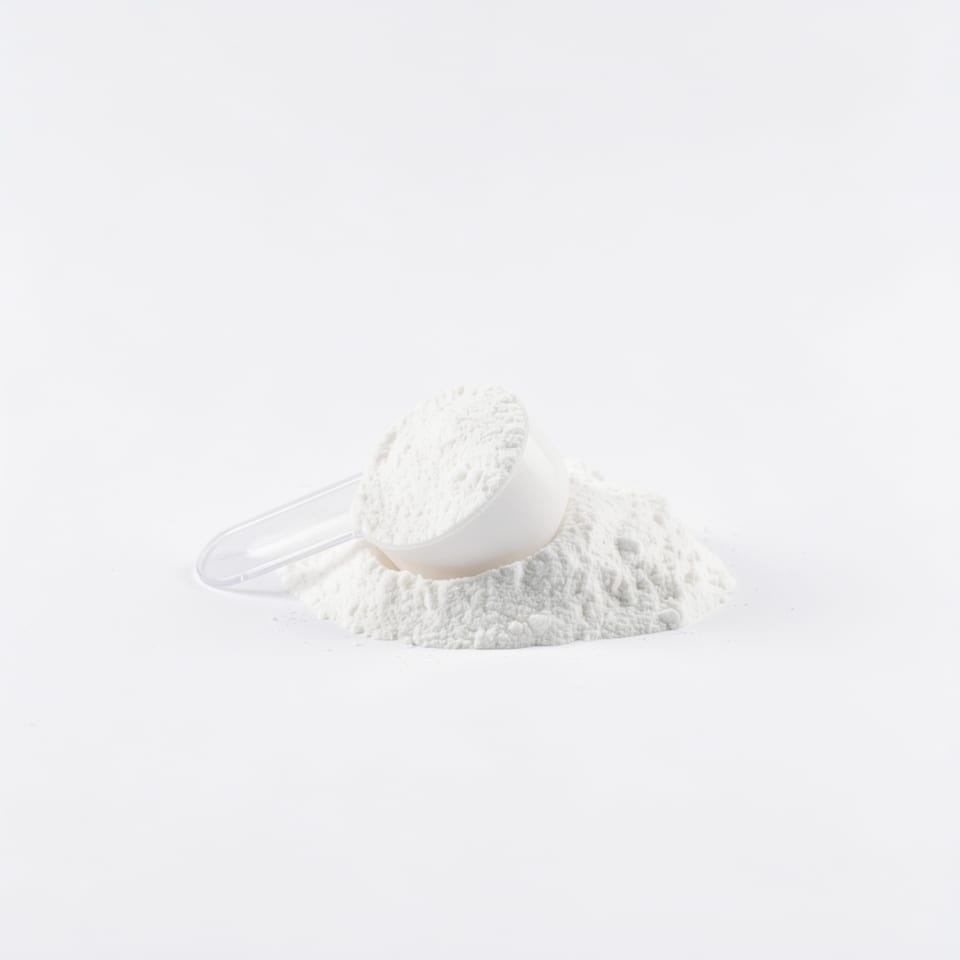black container with gray and white label, fruit punch flavor, with scoop of white powder
